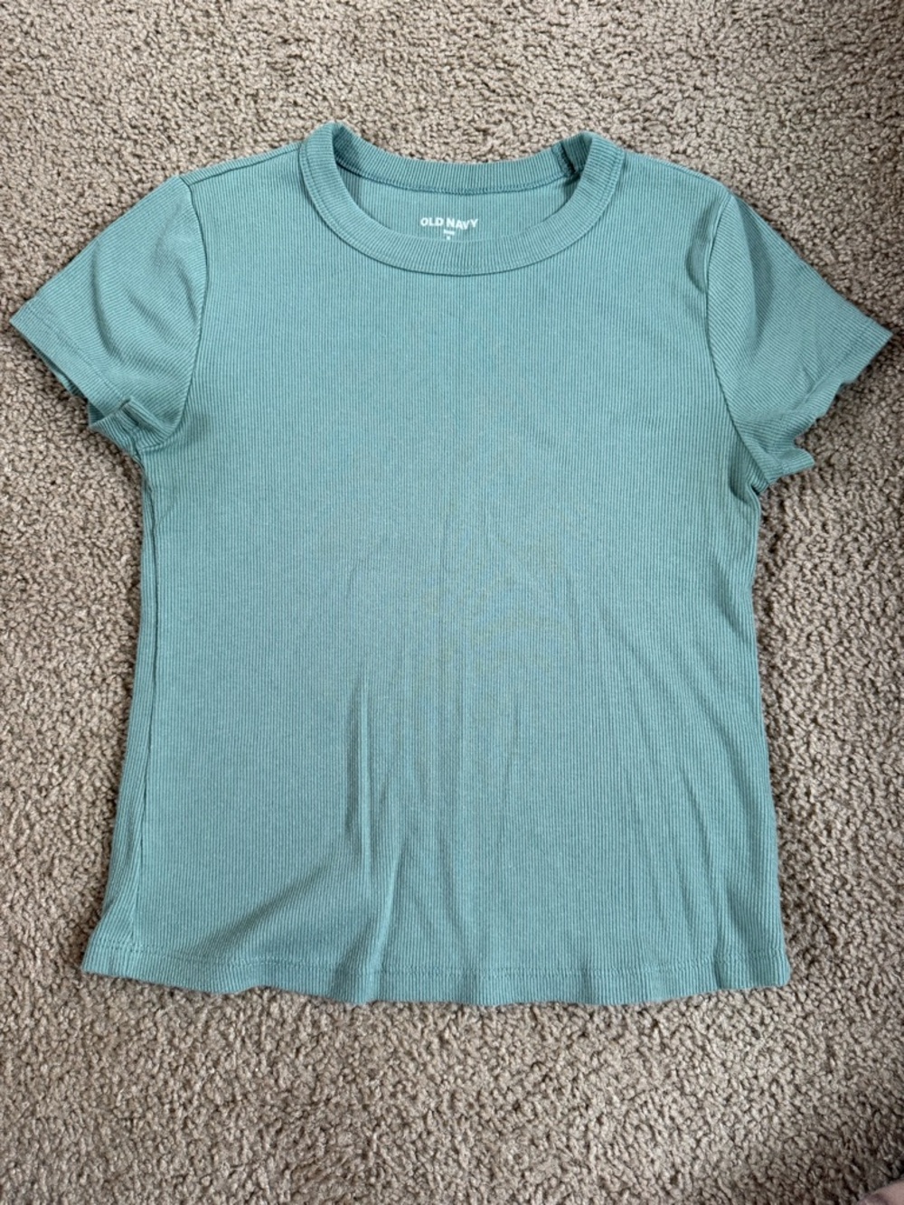 Old Navy Short Sleeve Ribbed Tee - sage green